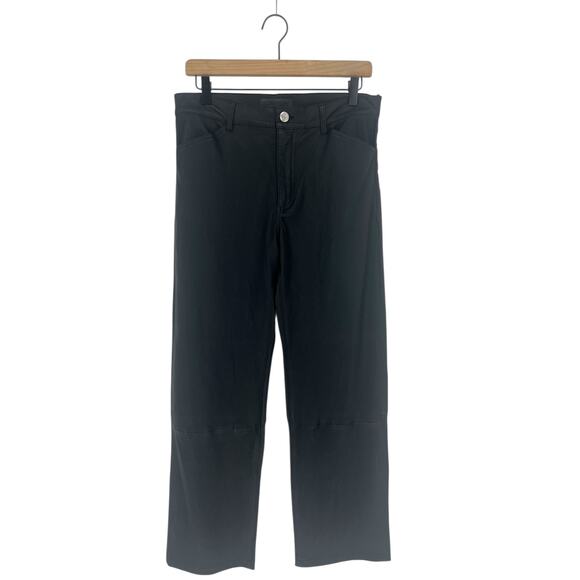 SPRWMN Straight Leg Lambskin Leather Pants in Black - Picture 2 of 10